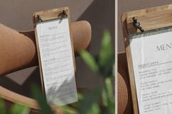 Wooden Clip Screw Menu Mockup Product Image 2