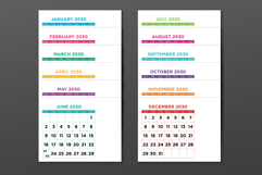 2030 Large Number Bold Color 8.5 x 11 Inch Calendar Template Product Image 2