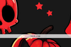 Cute &amp; Spooky Dark Red Halloween Seamless Pattern Product Image 2