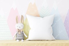Children's Blank White Square Mockup Pillow, JPG Product Image 2