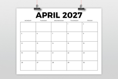 2027 8.5 x 11 Inch Bold Monday to Friday Calendar Template Product Image 2