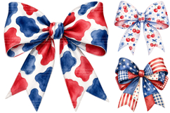 Patriotic Bow Sublimation Clipart Bundle Product Image 2