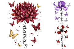 Watercolor Floral Butterfly Mama PNG Bundle Product Image 2
