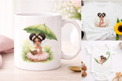 Watercolor Black Fairy Clipart Bundle Product Image 2