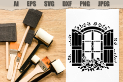 Stencil Floral Window Frame Product Image 2
