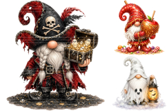 Halloween Gnome Clipart Bundle, Spooky Sublimation PNG Product Image 2
