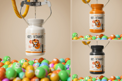 Plastic Vitamin Bottle Mockup Product Image 2