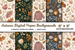 Autumn Digital Paper Backgrounds JPG Product Image 1