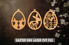 3 Easter Egg Ornament Laser Cut File Product Image 1