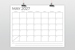 2027 8.5 x 11 Inch Monday to Sunday Calendar Template Product Image 2