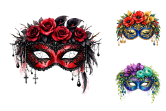 Watercolor Masquerade Mask Clipart Product Image 2