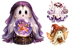 Funny Ghost Spooky Halloween Clipart, Sublimation Designs Product Image 2