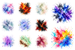 100 Abstract Watercolor Splash Clipart Bundle, Sublimation Product Image 2