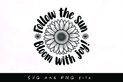 Sunflower with positive quote and butterflies svg design Product Image 1