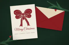 Christmas Bow with Holly and Jingle Bell SVG Product Image 3