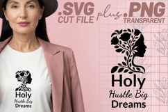 4x Motivational Quotes Holy Hustle Power Afro SVG Cut Files Product Image 3