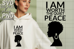4x Motivational Quotes Worth Quiet SVG Cut Files Afro Product Image 3