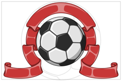 Soccer ball symbol surrounded by ribbon Product Image 2