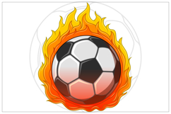 Vector design of a burning soccer ball symbol Product Image 2