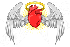 Realistic Anatomical Heart with Wings Product Image 2