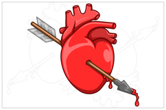Realistic Heart Pierced by an Arrow of Love Product Image 2