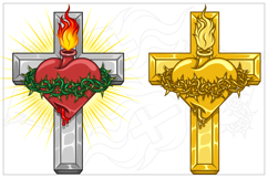 Cross with the Sacred Heart of Jesus Product Image 2