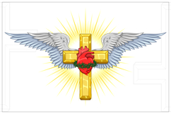 Winged Cross with Sacred Heart of Jesus Product Image 2