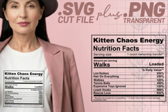 4x Funny Quotes Kitten Chaos Club Energy Mode SVG Cut Files Product Image 3