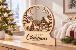 Christmas Forest Layered Globe Laser Cut SVG PDF EPS Product Image 2