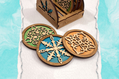 Mediterranean Coasters with Holder SVG laser cutter files Product Image 2