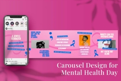 Mental Health Day Instagram Carousel &amp; Canva Template Product Image 2