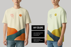 5 Oversized T-Shirt mockups on Asian Man. Generated Ai Product Image 2