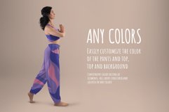 6 Wide Leg Pants Mockups and Top for Yoga and Pilates. vol03 Product Image 2