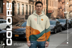 6 Urban Streetwear Hoodie Mockup on Asian Man. Generated AI Product Image 2