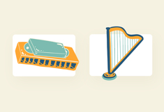 Plump Cute Musical Instruments Illustration Set Product Image 3