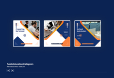 Education Instagram Ads Puzzle Template PSD &amp; AI Product Image 3