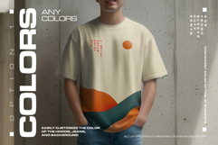 5 Oversized T-Shirt Mockups on Asian Man. Urban Series #1 Product Image 2