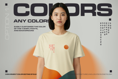 Mockup Woman T-Shirt Set Asian Model Studio Edition Product Image 2