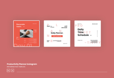Productivity Planner Instagram Post &amp; Story Template Product Image 3