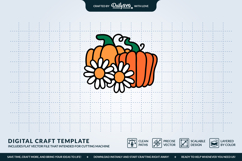 Pumpkin and Daisies SVG Product Image 3