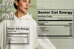 4x Funny Quotes Senior Cat Club Nutrition Fact SVG Cut Files Product Image 3