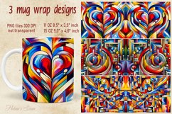 Abstract pattern Mug Sublimation designs | Heart pattern PNG Product Image 1