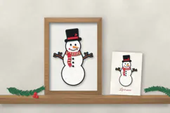3D Layered Snowman SVG Christmas Paper Cut File Product Image 4