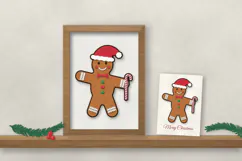 3D Layered Gingerbread Man SVG Christmas Paper Cut File Product Image 2