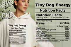 4x Funny Quotes Tiny Dog Club Nutrition Facts SVG Cut Files Product Image 3