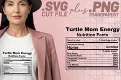 4x Funny Quotes Turtle Mom Club Nutrition Facts SVG Cut File Product Image 3