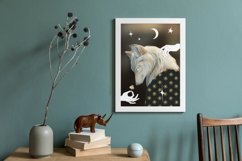 Mysterious Animal Portrait. Wolf Poster Print JPG. Product Image 2
