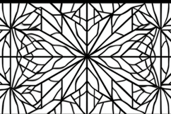 A black and white geometric pattern with symmetrical lines Product Image 1