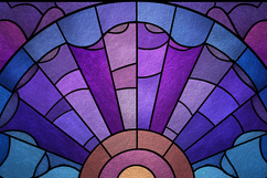 Stained glass window with a sunburst design Product Image 1