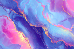 Swirling purple, blue, and pink hues and golden accents Product Image 1